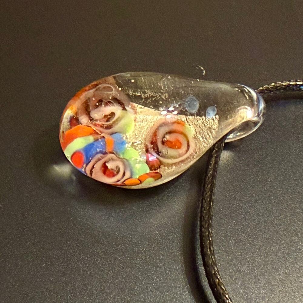 Unique & Colorful Dimensional Artisan Glass Pendant - Picture 3 of 8